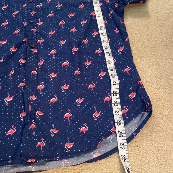 The CUTEST🦩🦩🦩 Flamingo Button-down Shirt L Geometrix Slim Fit Drill - Picture 7 of 10